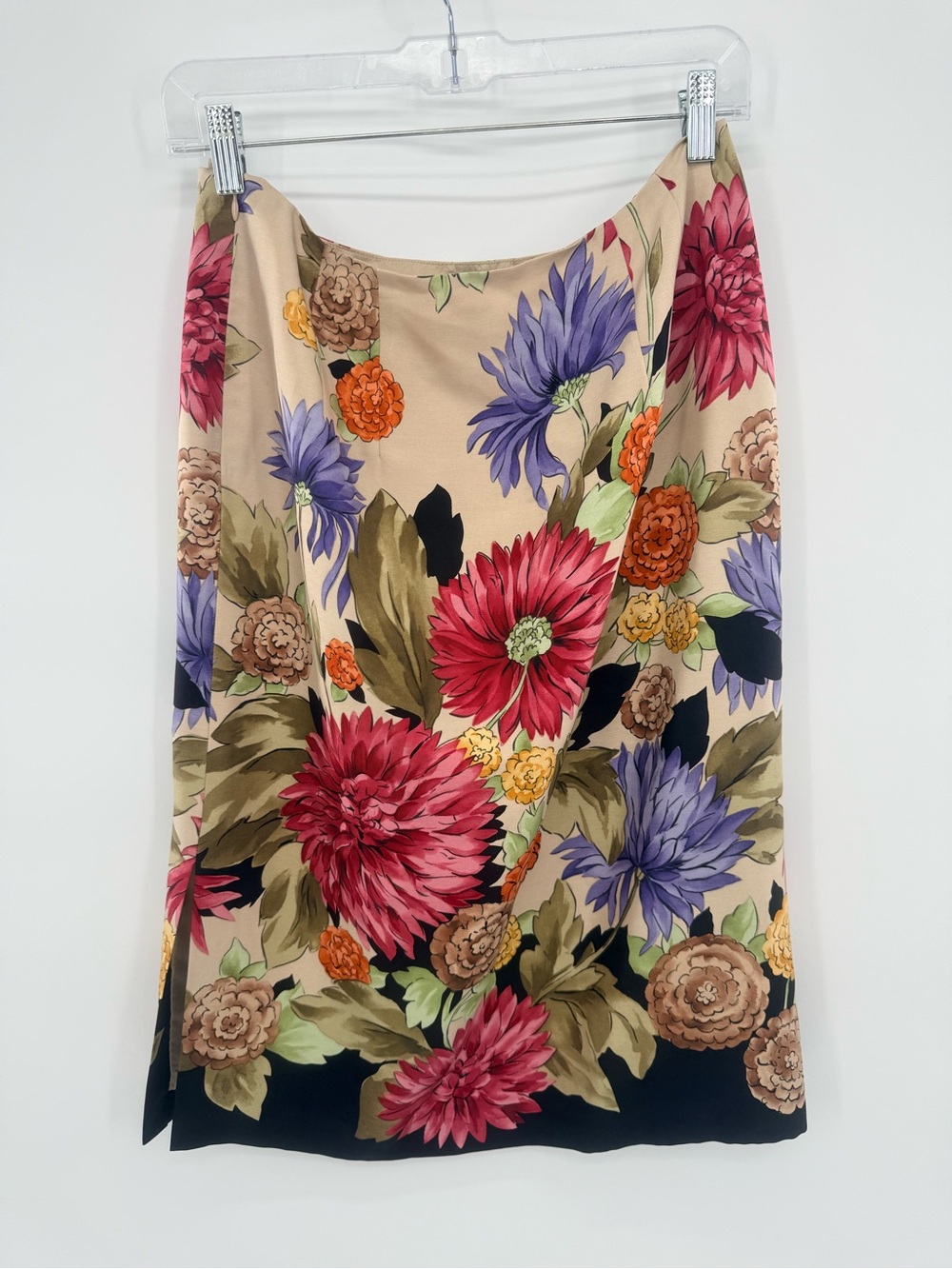 Talbots Silk Blend Floral Midi Skirt Women’s Size 8 Classic Garden Print Career - Picture 3 of 9